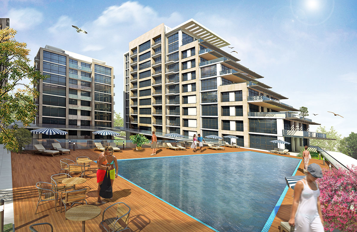 Exclusive Marmara Sea View Istanbul Apartments - Communal pool area