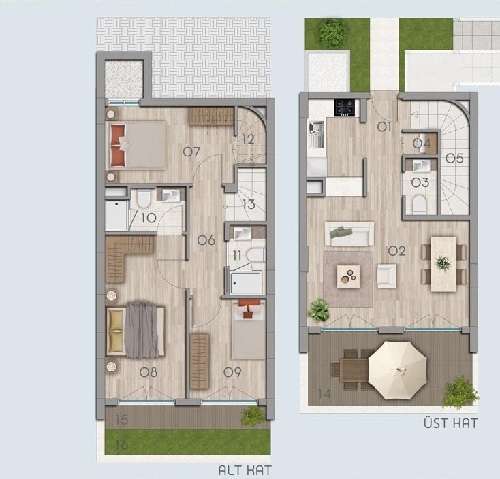 	 Exclusive Sea Front Bodrum Property - 3 bedroom floor plan