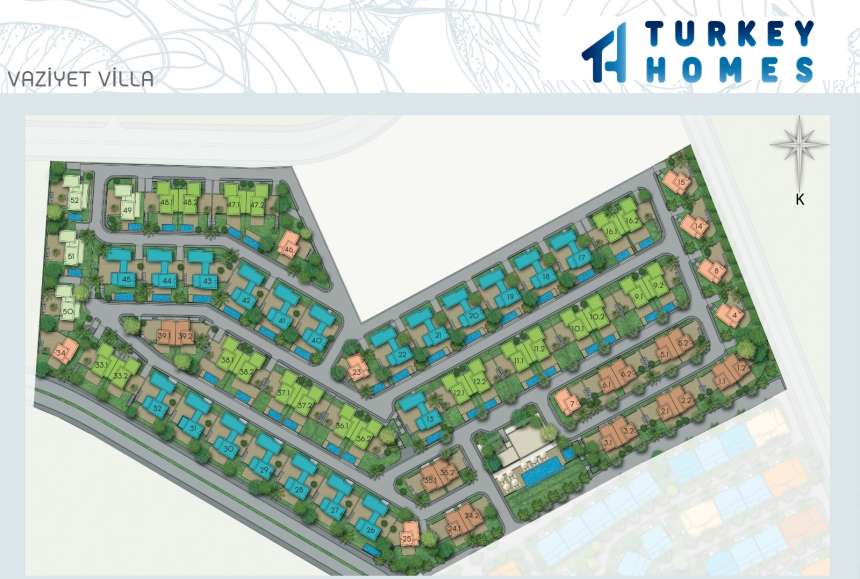 Exclusive Sea Front Bodrum Property - Site plan for the villas