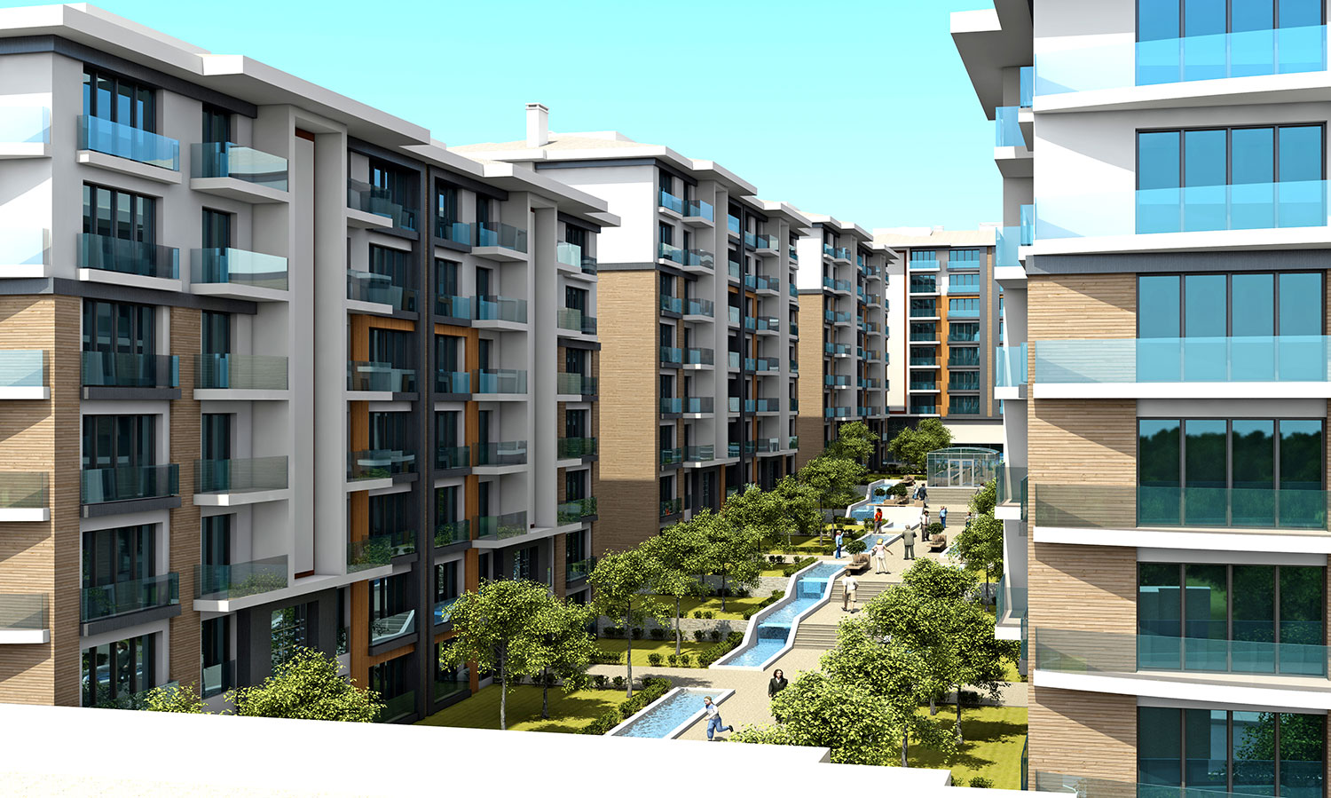 Modern Low-Rise Apartments In Istanbul - Water features