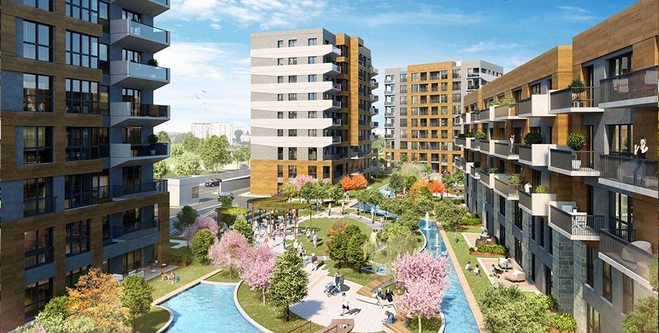 Off-Plan Apartments - Umraniye, Istanbul - Gardens and water features