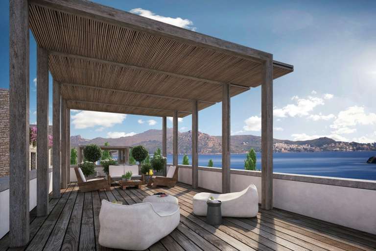 Luxury Beach Homes - Gumusluk, Bodrum - Shaded terrace