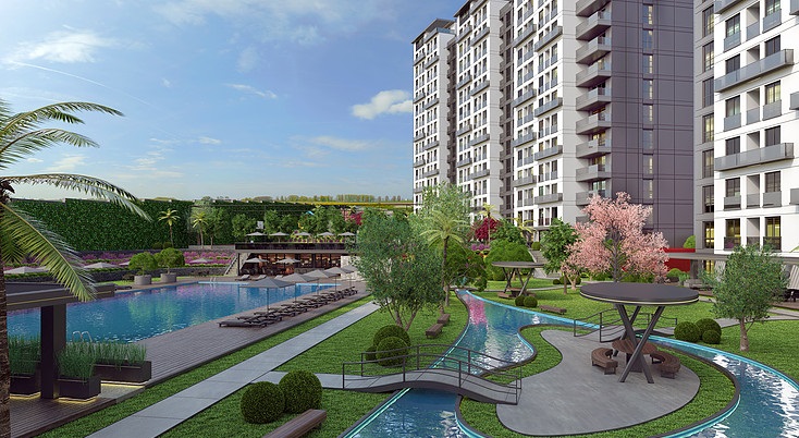 New Modern Apartments - Esenyurt Istanbul - Communal pool