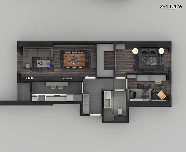 New Modern Apartments - Esenyurt Istanbul - Sample 2 bedroom floor plan