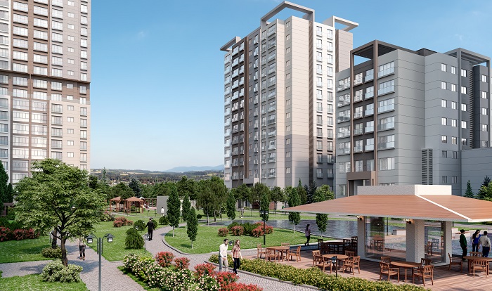 Key Ready Istanbul Apartments - Payment Options - Shaded seating areas