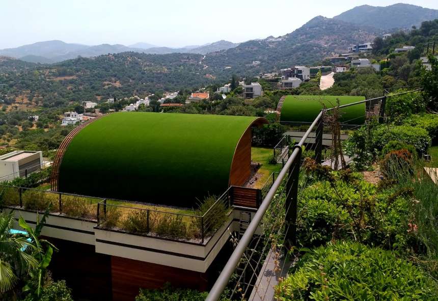Central Yalikavak Villas - Marina Views - Green roof blending with landscapes