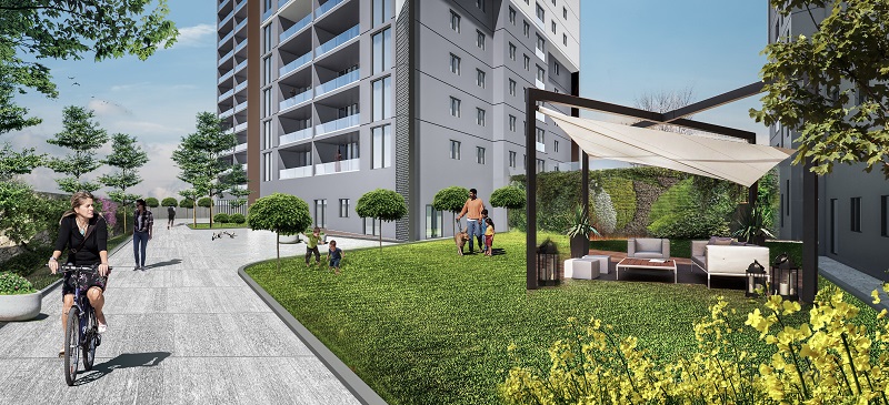 Istanbul Apartments With Lake View - Landscaped gardens and shaded seating