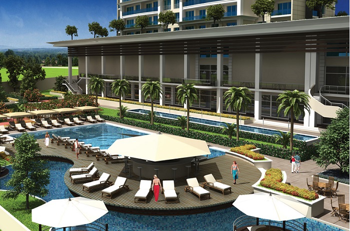 Turmkey Modern Istanbul Apartments - Gunesli - Large outdoor swimming pool and terraces