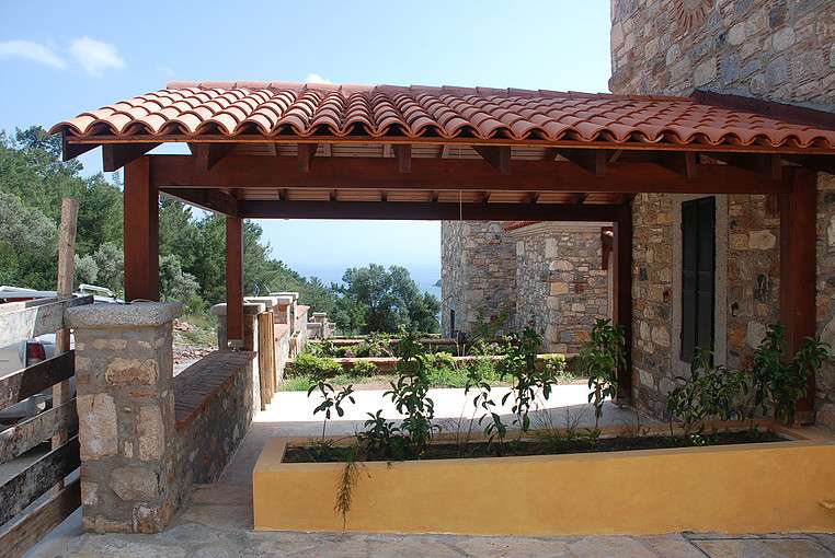 Stone Villas - Sailors Paradise, Gokova, Bodrum - shaded terraces