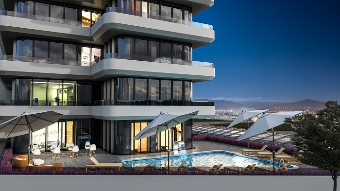 Off-Plan Sea View Istanbul Apartments - Outdoor swimming pool