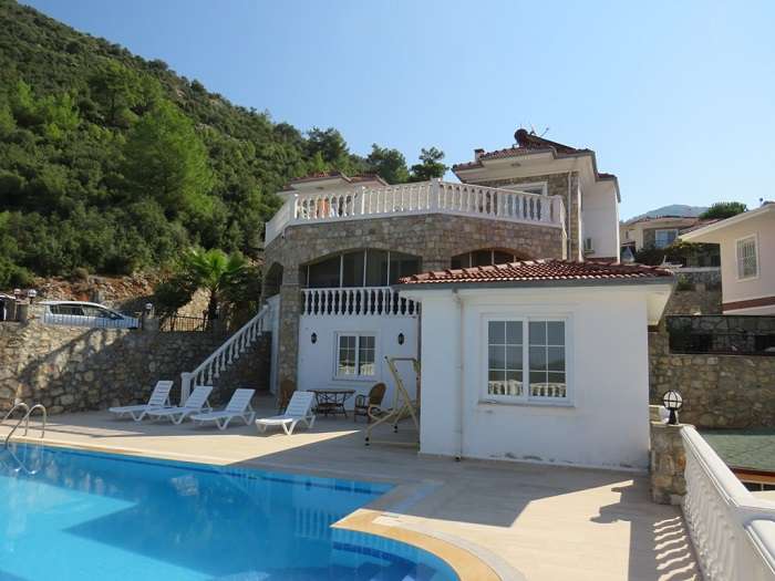 Detached New Traditional Villa - Uzumlu - Enclosed poolside kitchen
