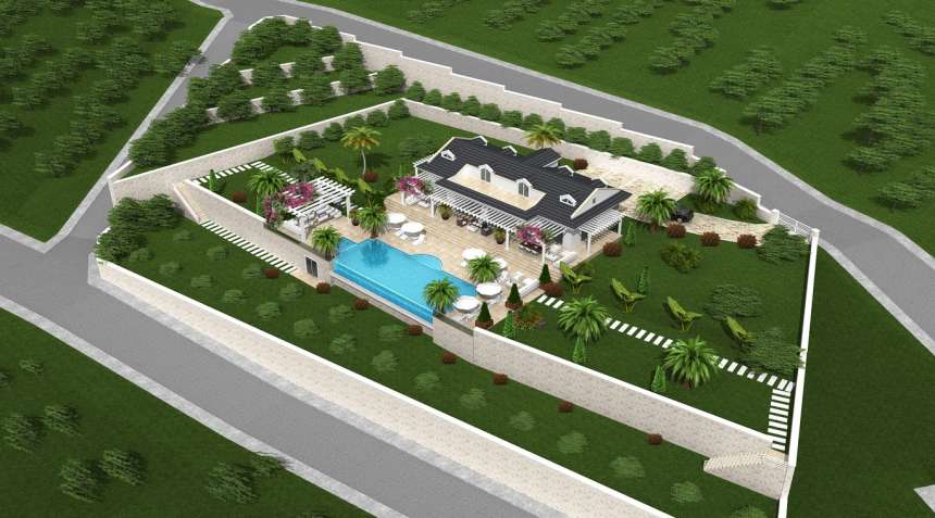 Luxury Property in Faralya, Turkey aerial view