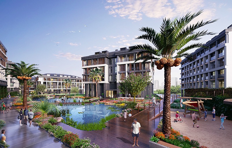 Luxury Apartments - Uskudar, Asian Istanbul - Landscaped gardens and ponds