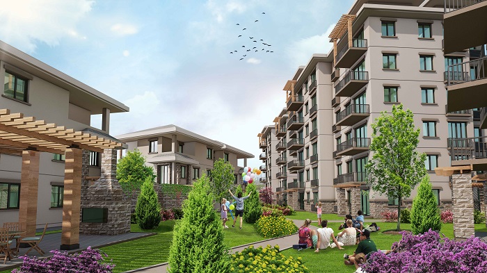 Off-plan Modern Istanbul  Apartments - Bahcesehir - Landscaped gardens
