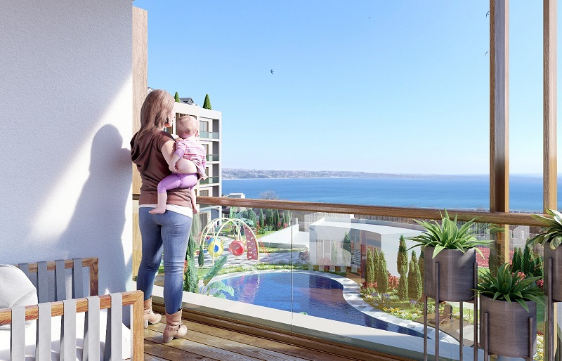 Smart Home Istanbul Apartments - Sea Views - Balconies with sea and nature views