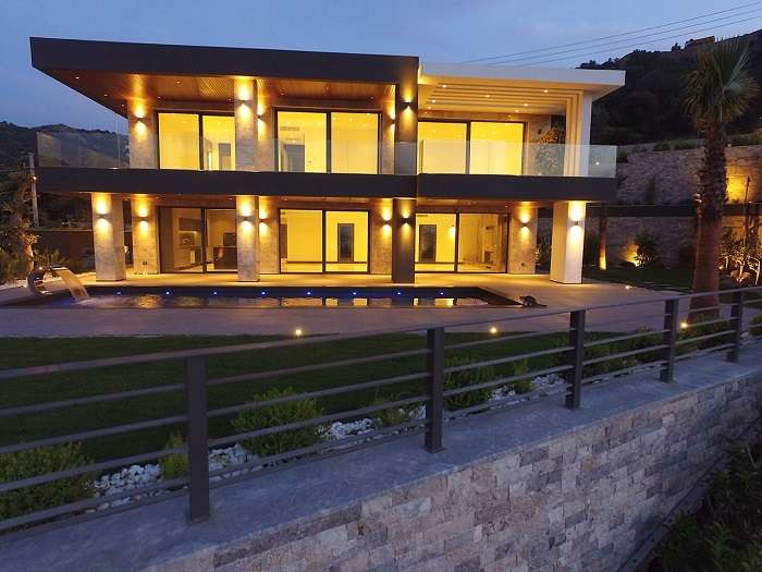 Luxury Sea View Yalikavak Villa - Walled gardens