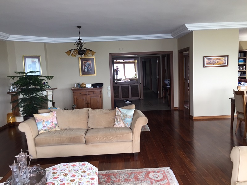 Sea Front Apartment - Istanbul Asian - Lounge with fireplace