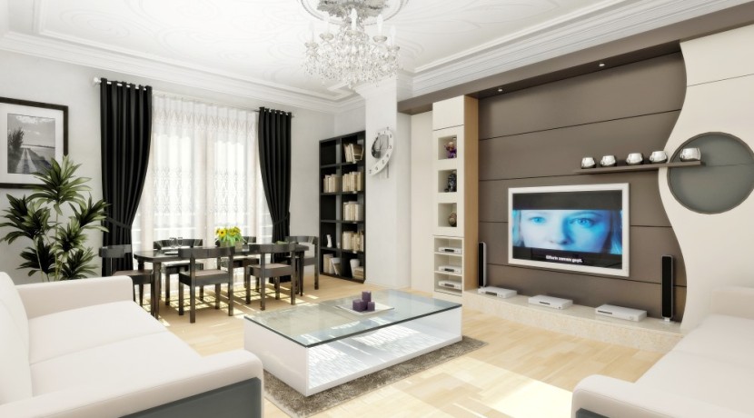Key ready luxury apartments in Esenyurt - open plan living areas