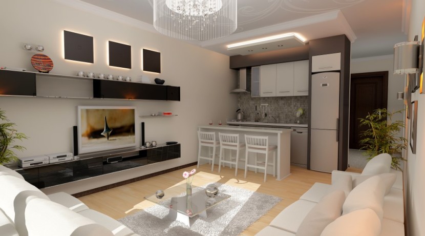 Key ready luxury apartments in Esenyurt - open plan living areas