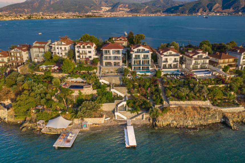 Sea Front Island Villa - Fethiye - Shared Jetty & Private beach