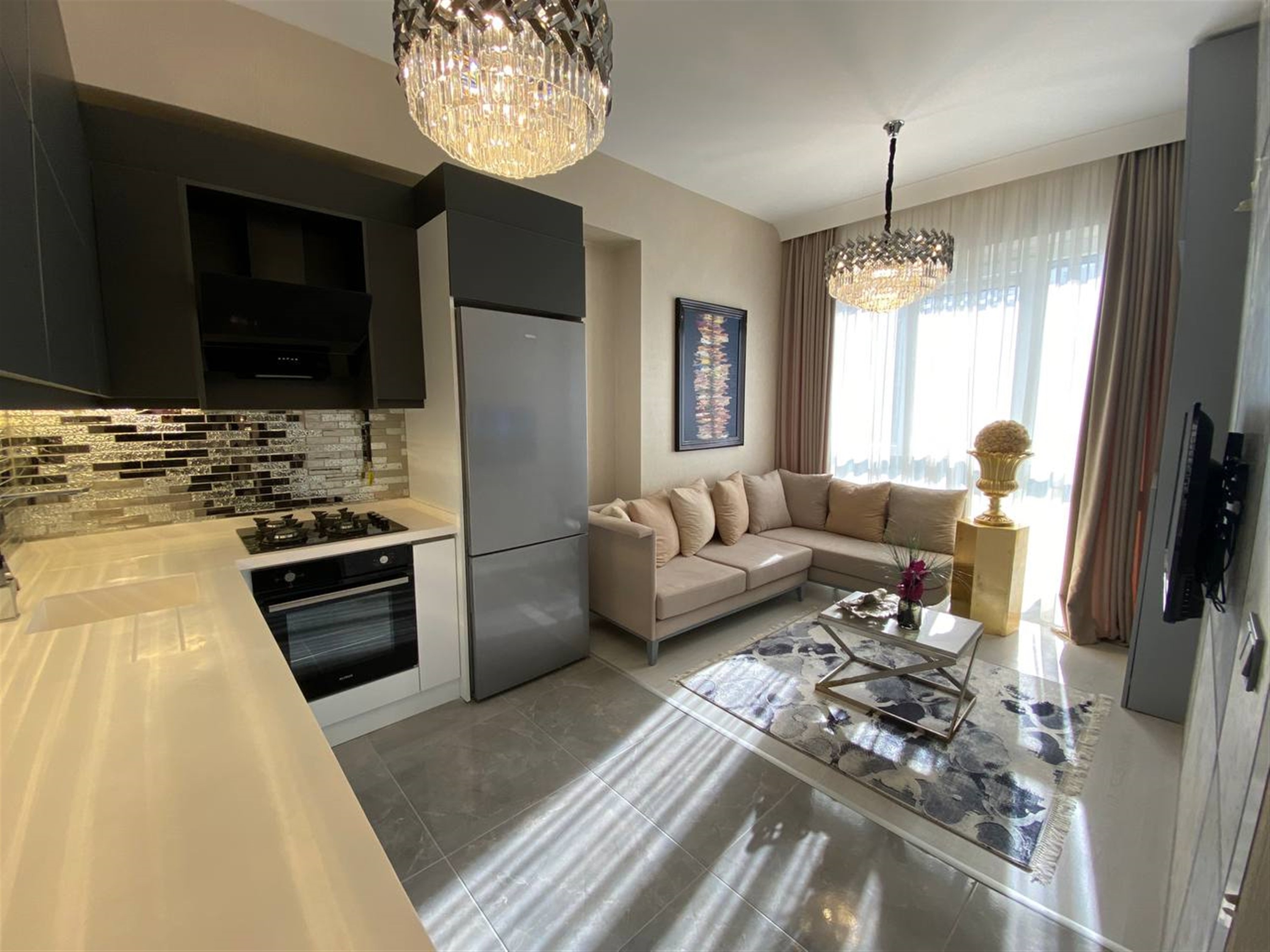 Istanbul Luxury Apartments - Off-Plan - From the kitchen to the lounge area