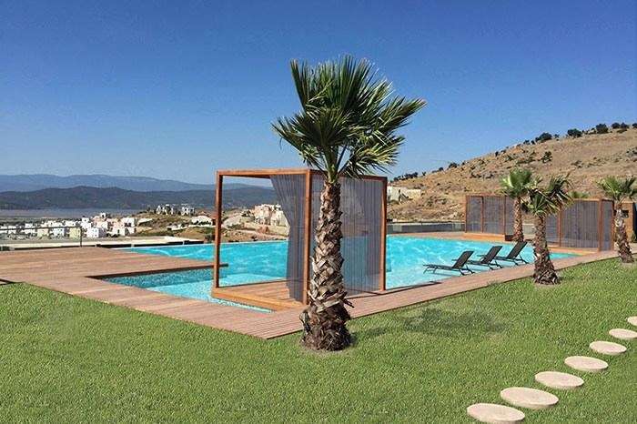 Bodrum Sea View Apartments - Wooden decked terraces