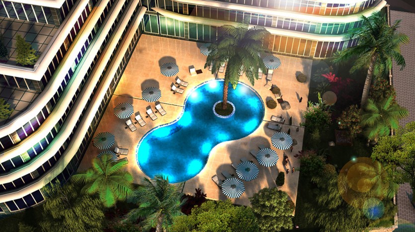 Luxury off plan Avcilar apartments - outdoor swimming pool