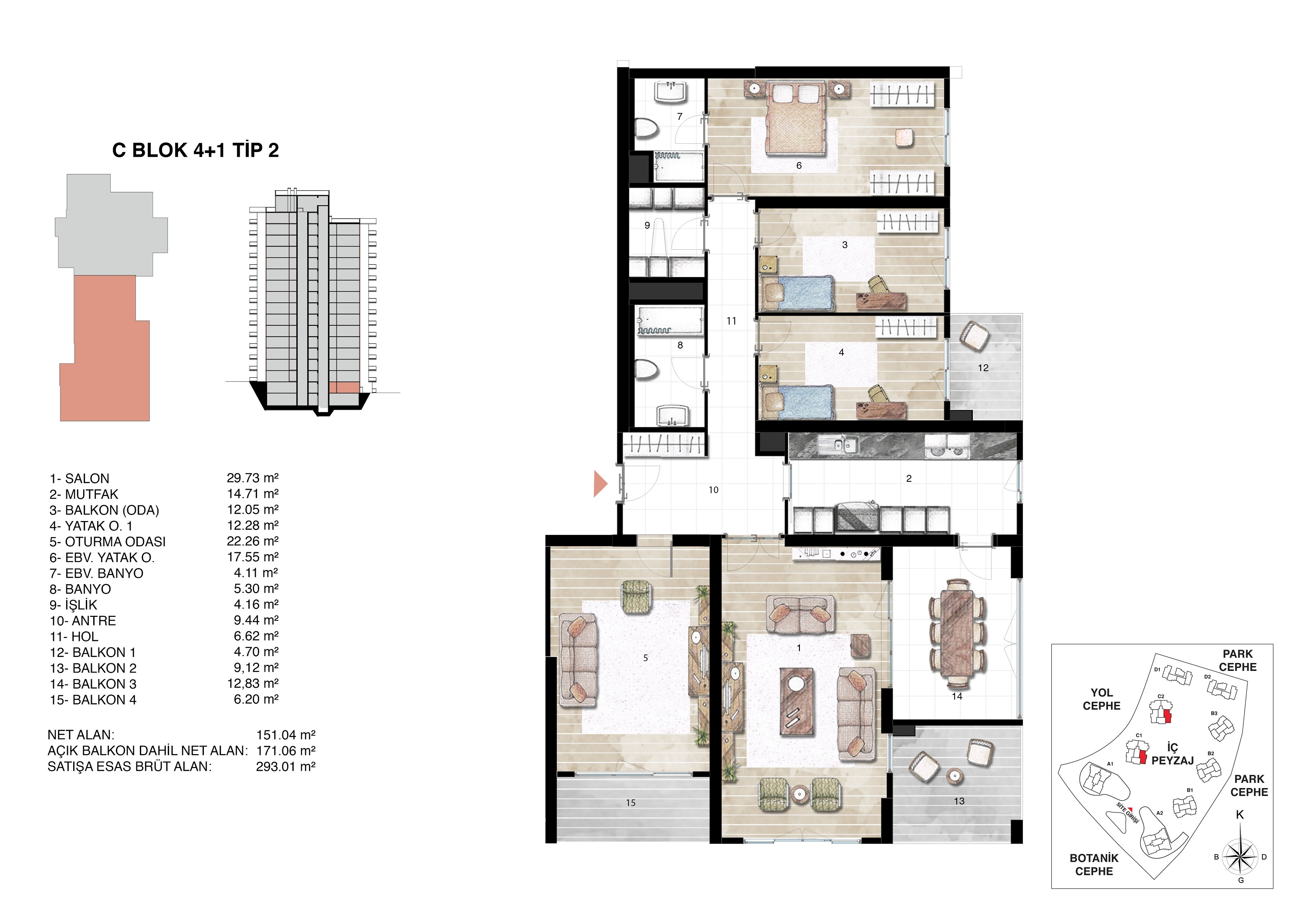 Turnkey Luxury Apartments - Istanbul - 4 Bedroom floor plan