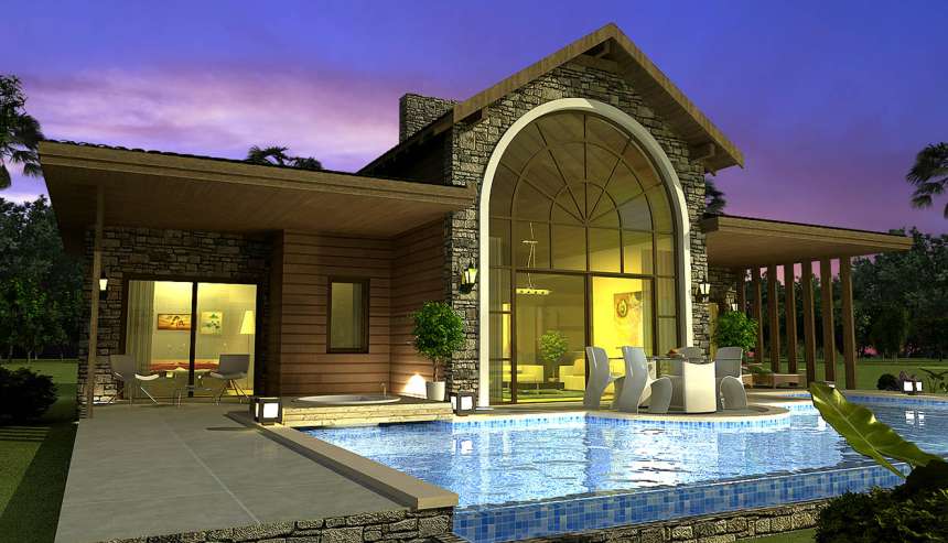 Off-plan Luxury Ovacik Bungalow - Overflowing infinity pool