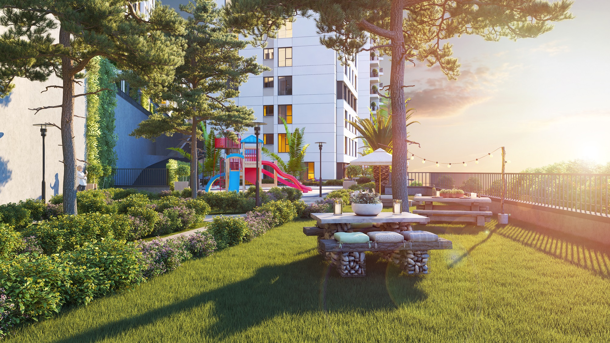 Istanbul Modern Apartments - Eyup - Landscaped gardens