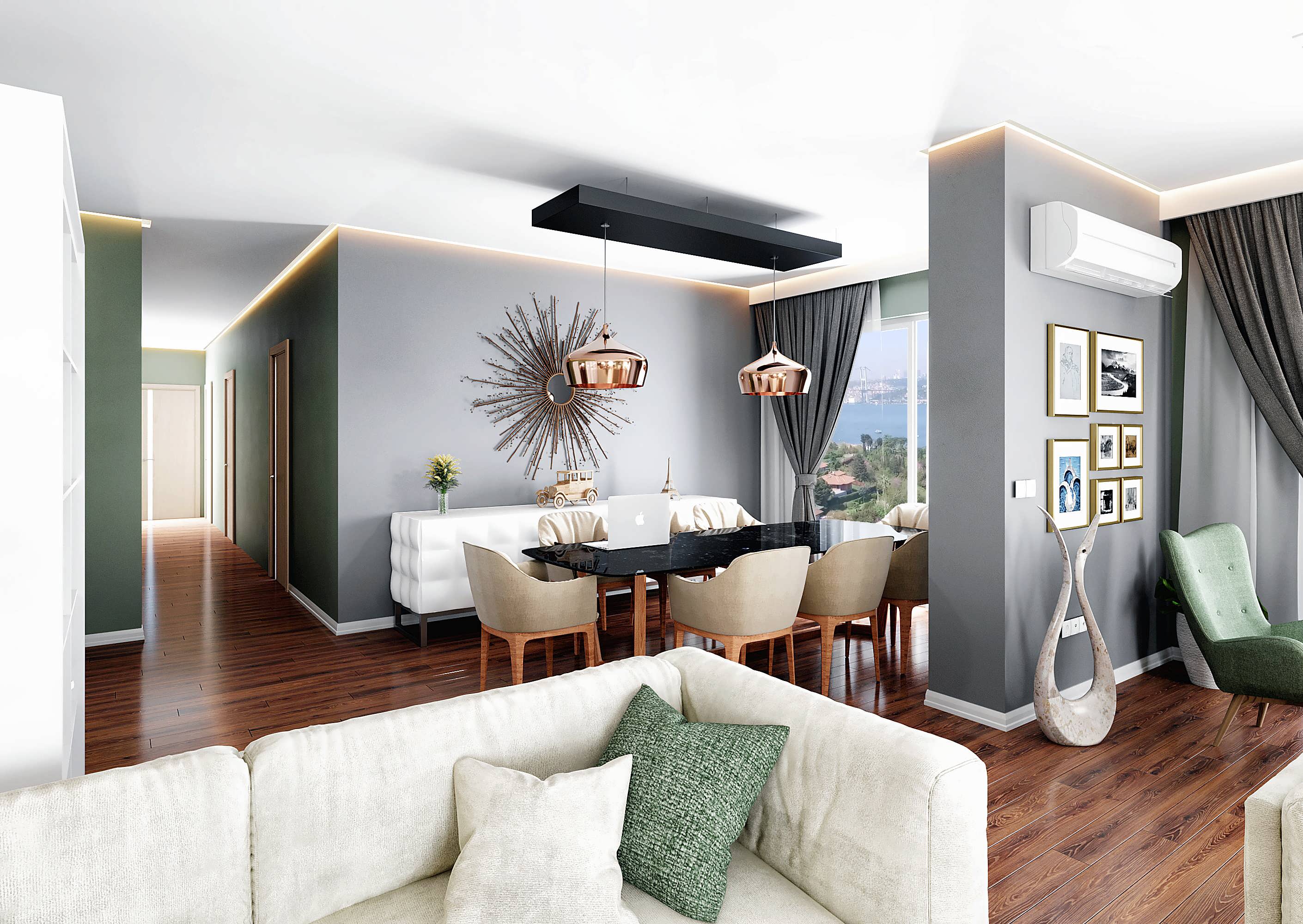 Asian Istanbul Apartments - Bosphorus Views - Modern lighting