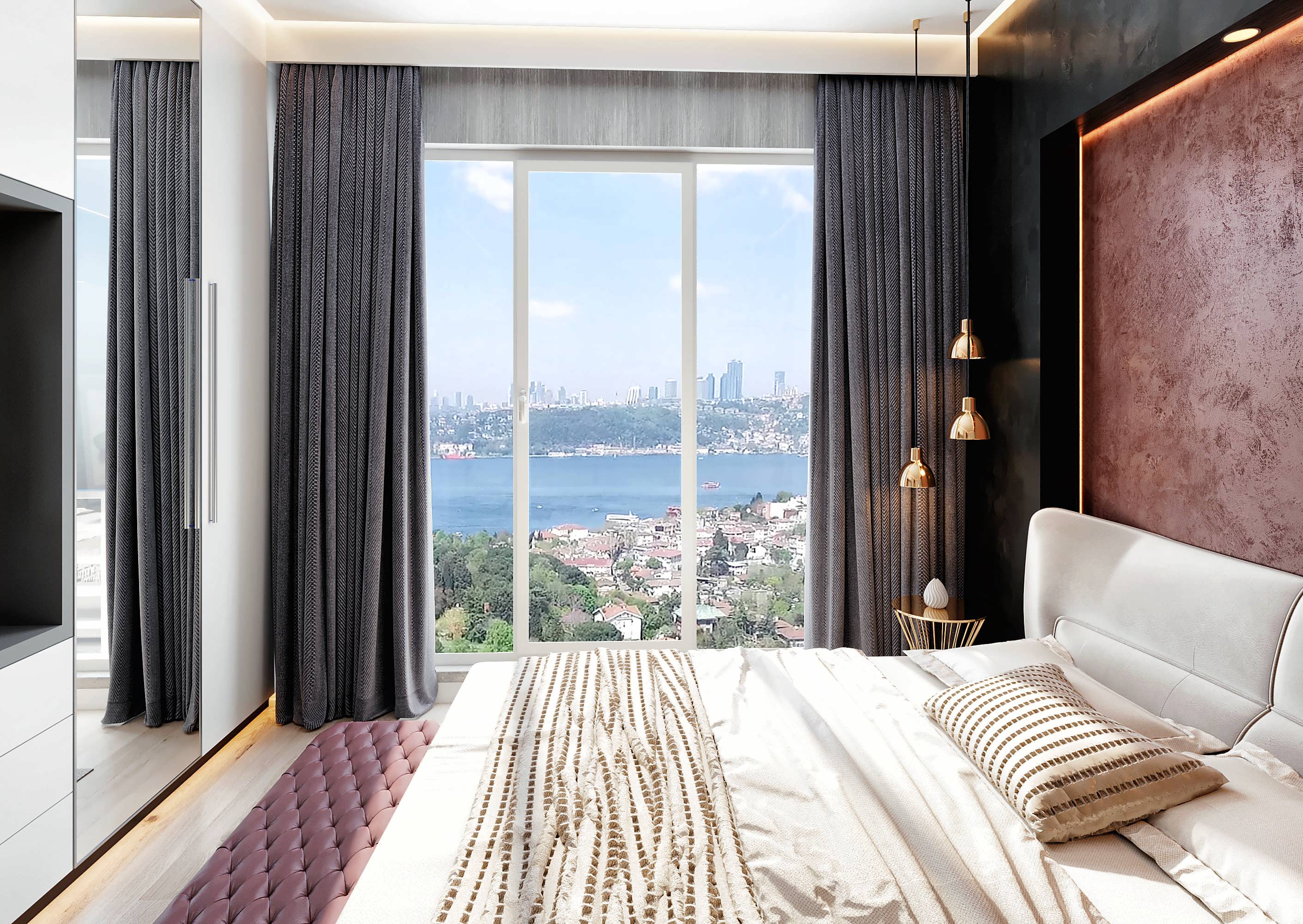 Asian Istanbul Apartments - Bosphorus Views - Sea view bedrooms