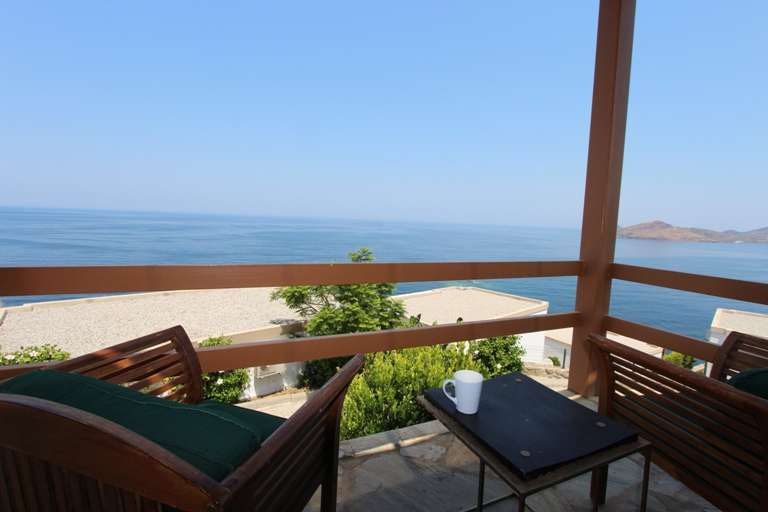 Sea Front Yalikavak Villa - Large shared balcony