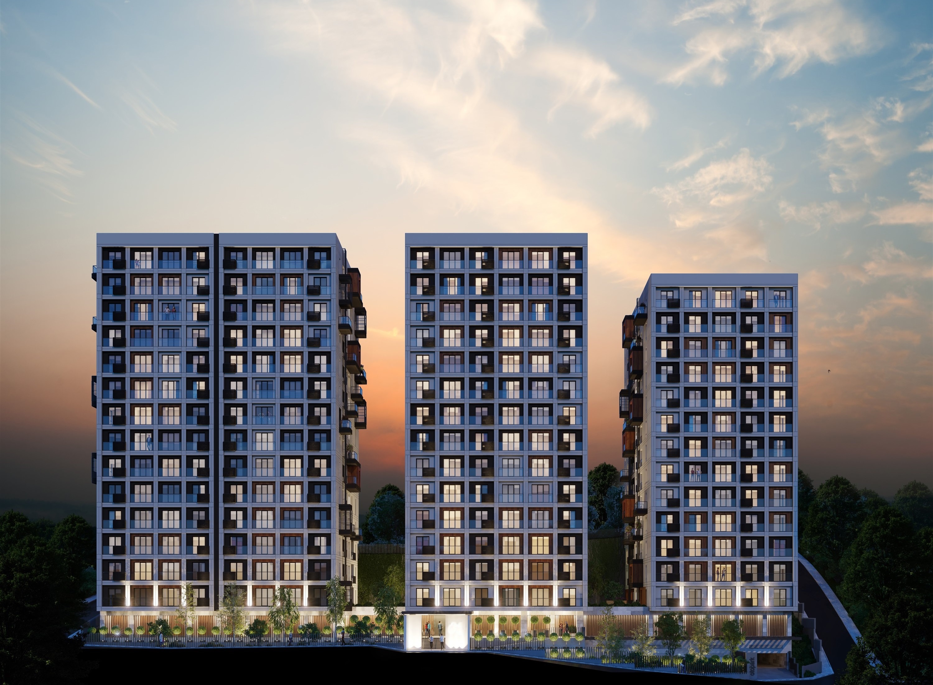 Istanbul City Centre Apartments - Off-Plan - Three apartment blocks