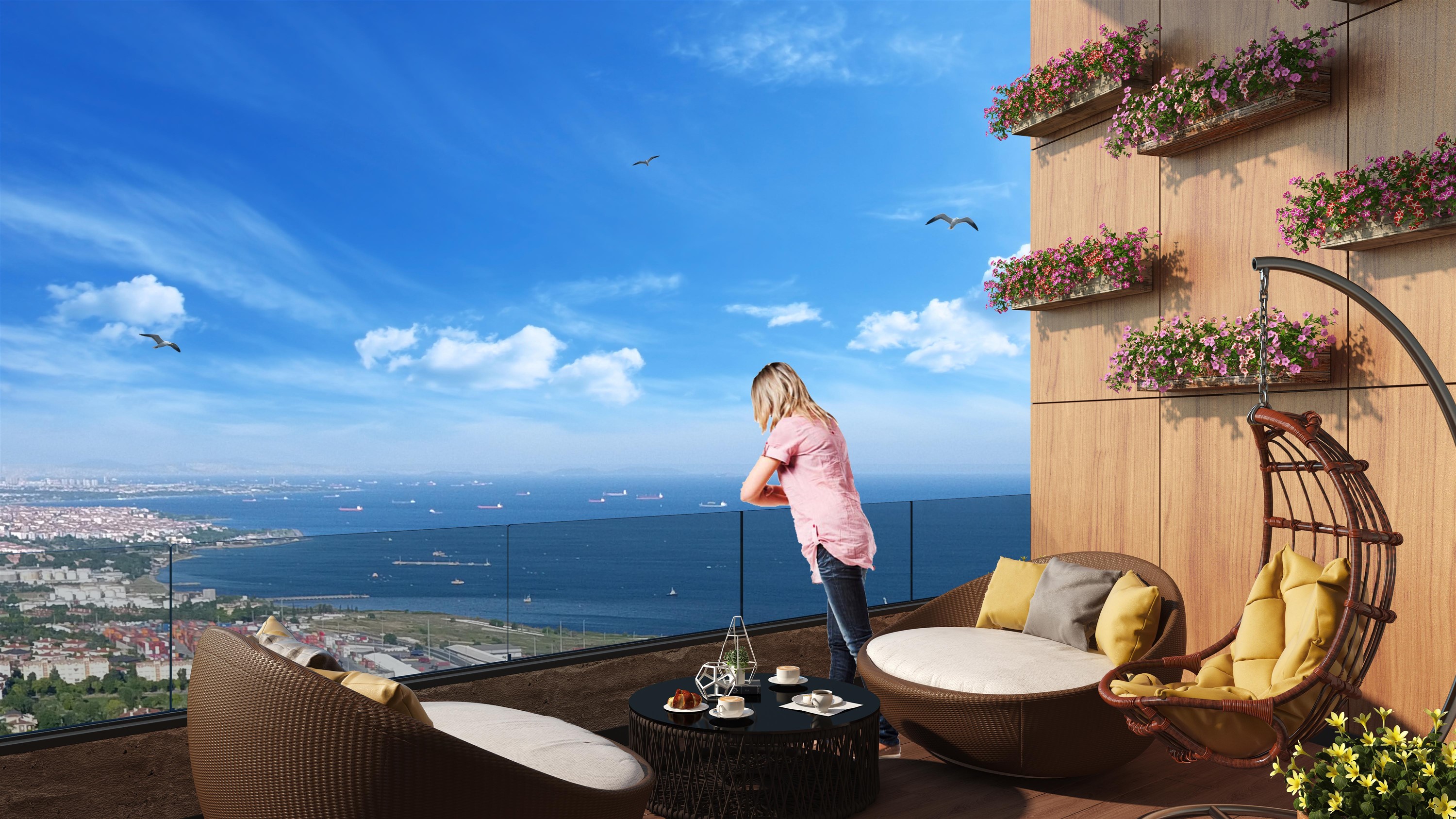 Sea View Istanbul Smart Apartments - Sea facing balcony