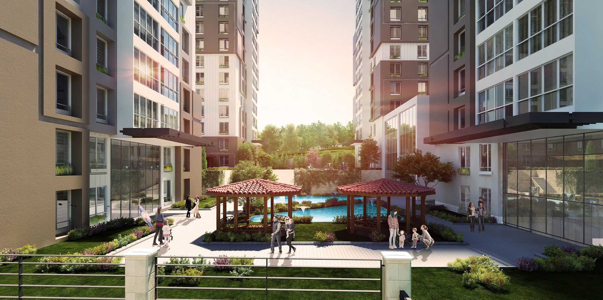 Luxury Istanbul Apartments - 0% Terms - Shaded seating areas