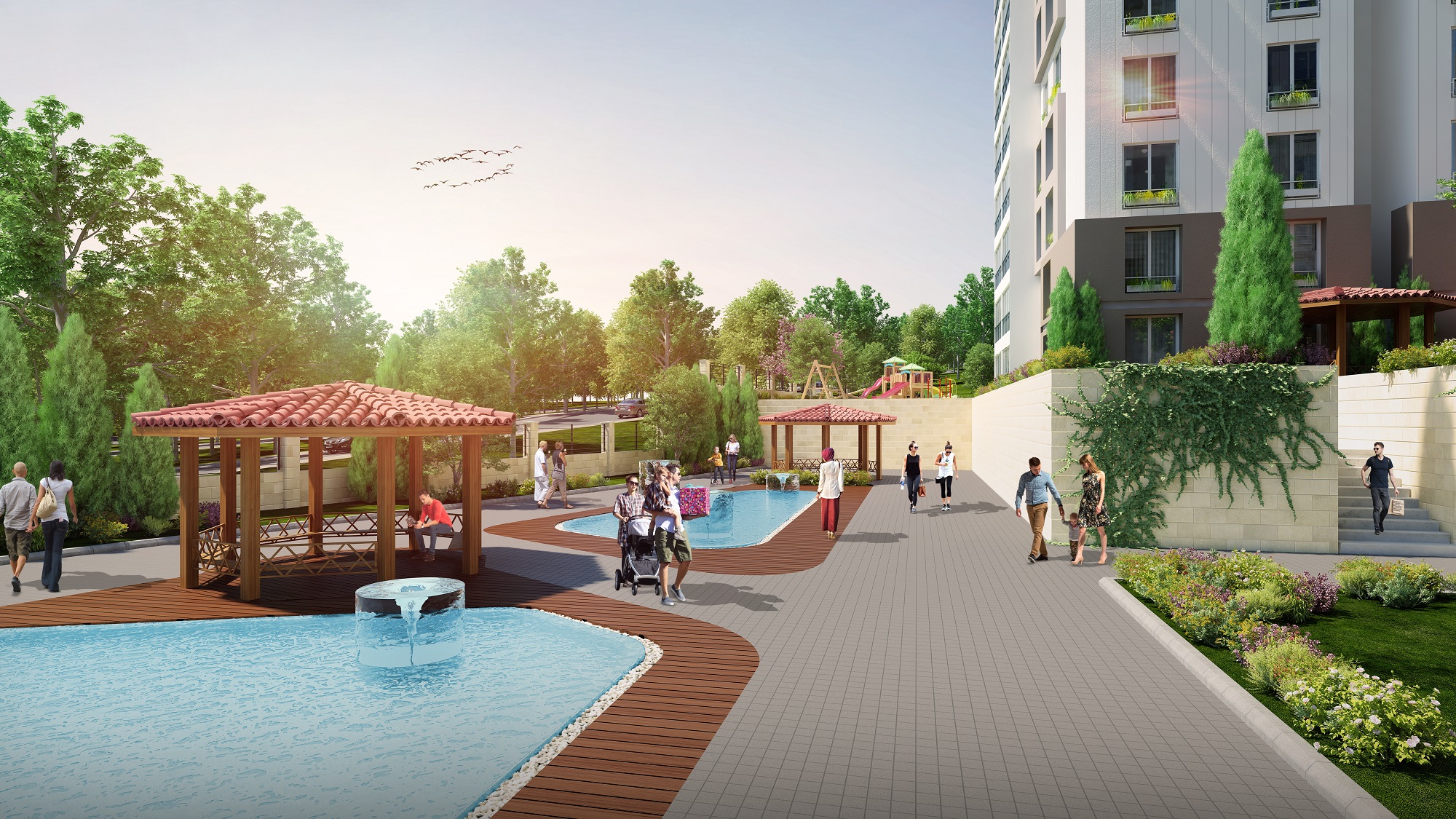 Luxury Istanbul Apartments - Gunesli - Ponds and water features