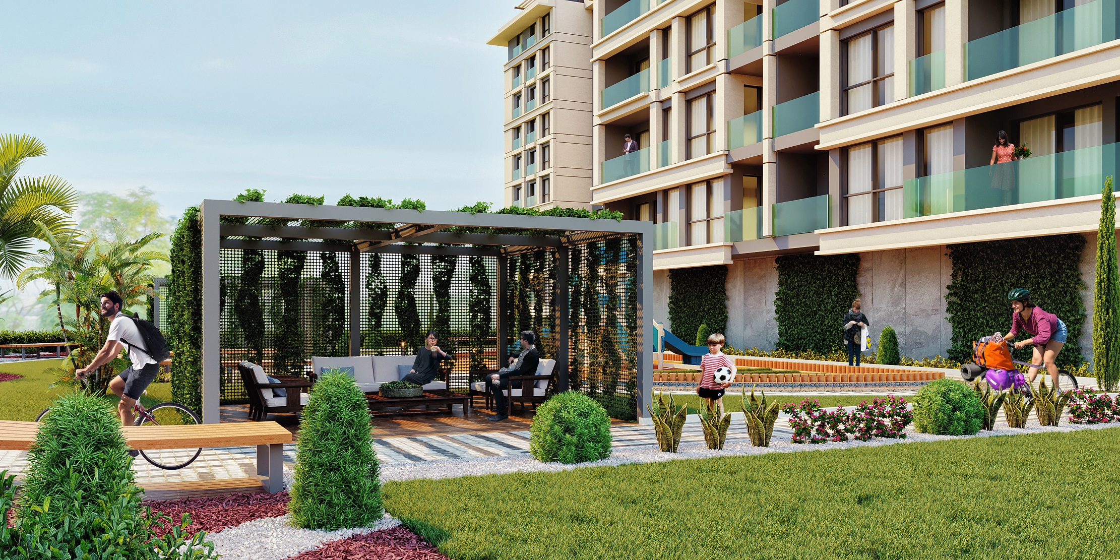 Istanbul Luxury Apartments - Beylikduzu - Gardens and seating areas