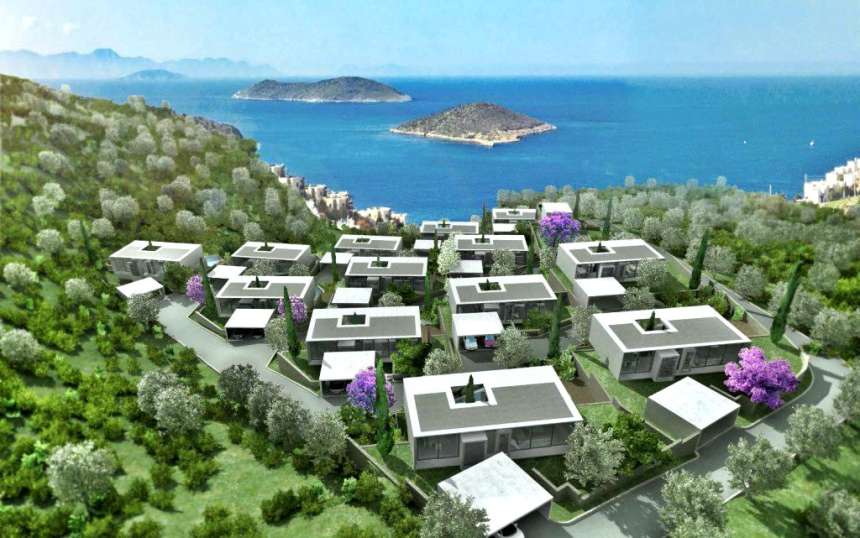 Luxury Sea View 5-Bed Yalikavak Villa - Private estate plan