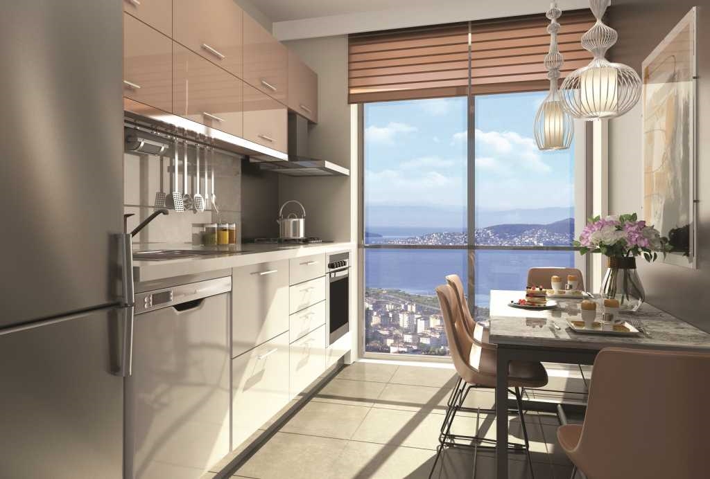 Sea View Istanbul Asia Apartments - Modern kitchen with sea views