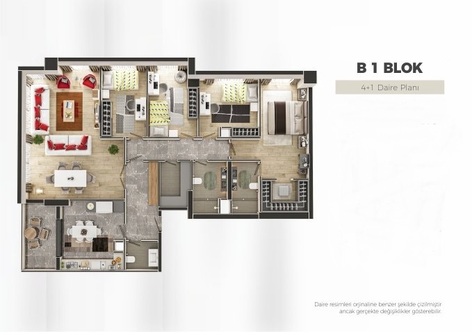 Smart Homes In Uskudar - Istanbul Asia - Sample 4-bed floor plan