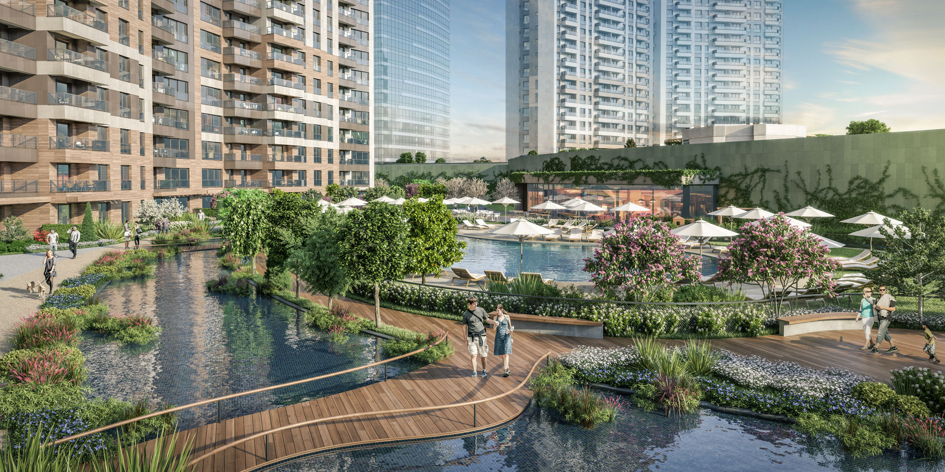 Key Ready Sea Views Istanbul Apartments - Garden and water features