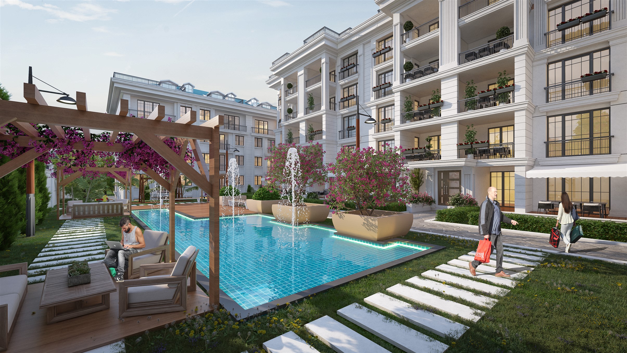 Luxury Istanbul Apartments For Sale - Ponds and water features