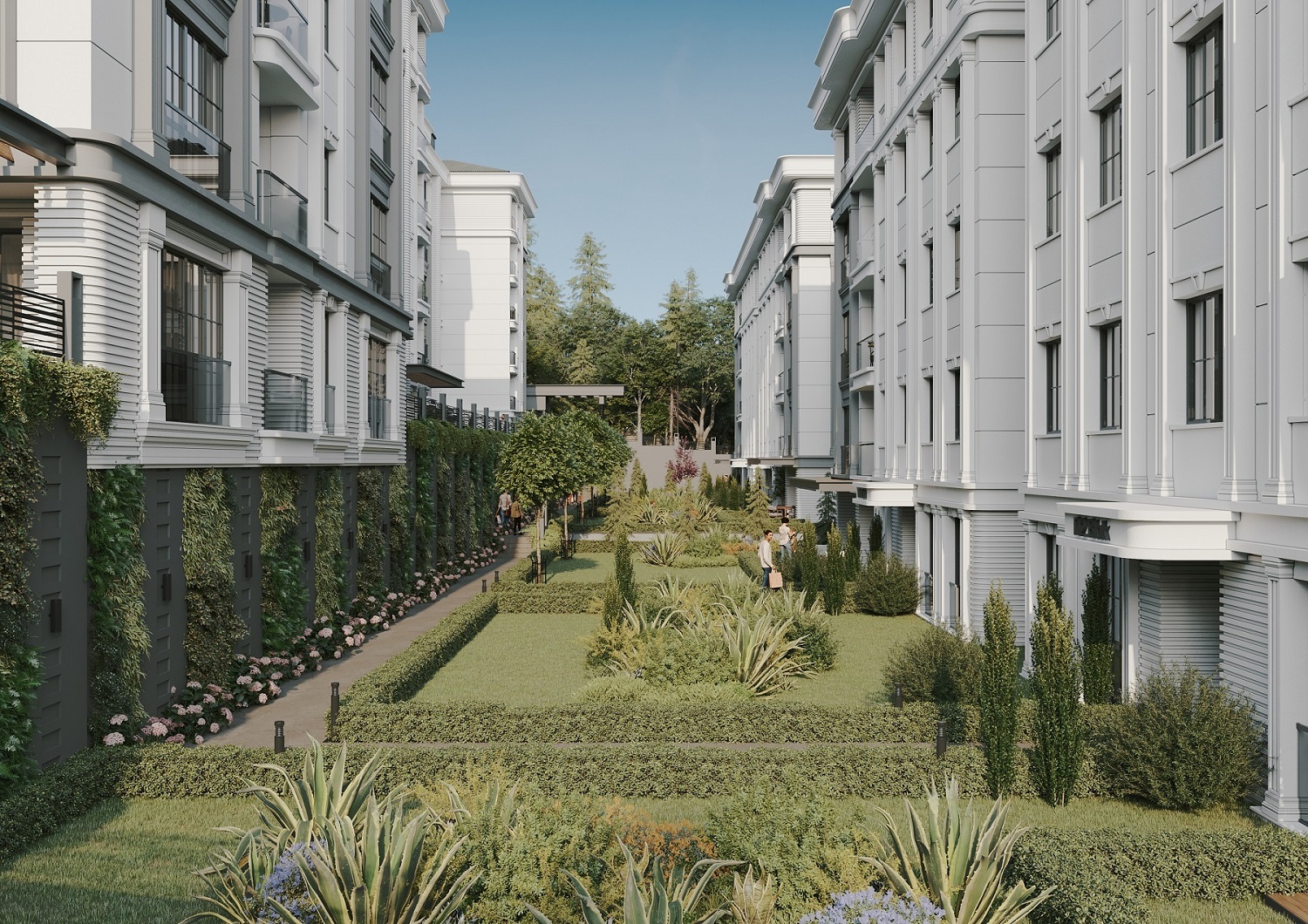 Luxury Istanbul Apartments For Sale - Lush green gardens