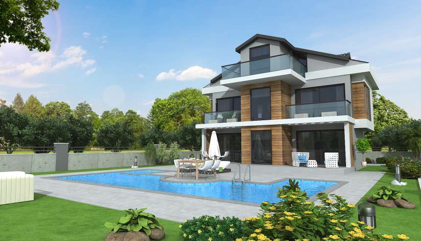 Detached 4-Bed Villas In Ovacik - Triplex villas