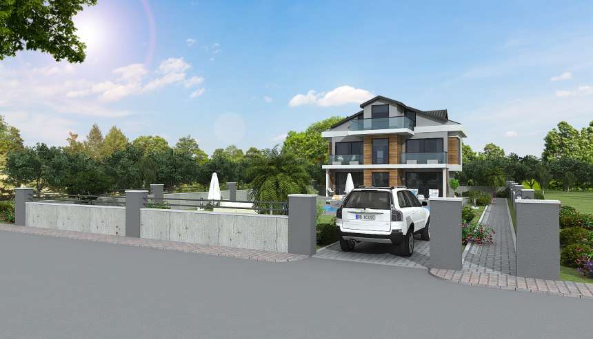 Detached 4-Bed Villas In Ovacik - Private parking