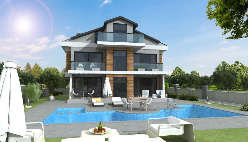 Detached 4-Bed Villas In Ovacik -Private swimming pool