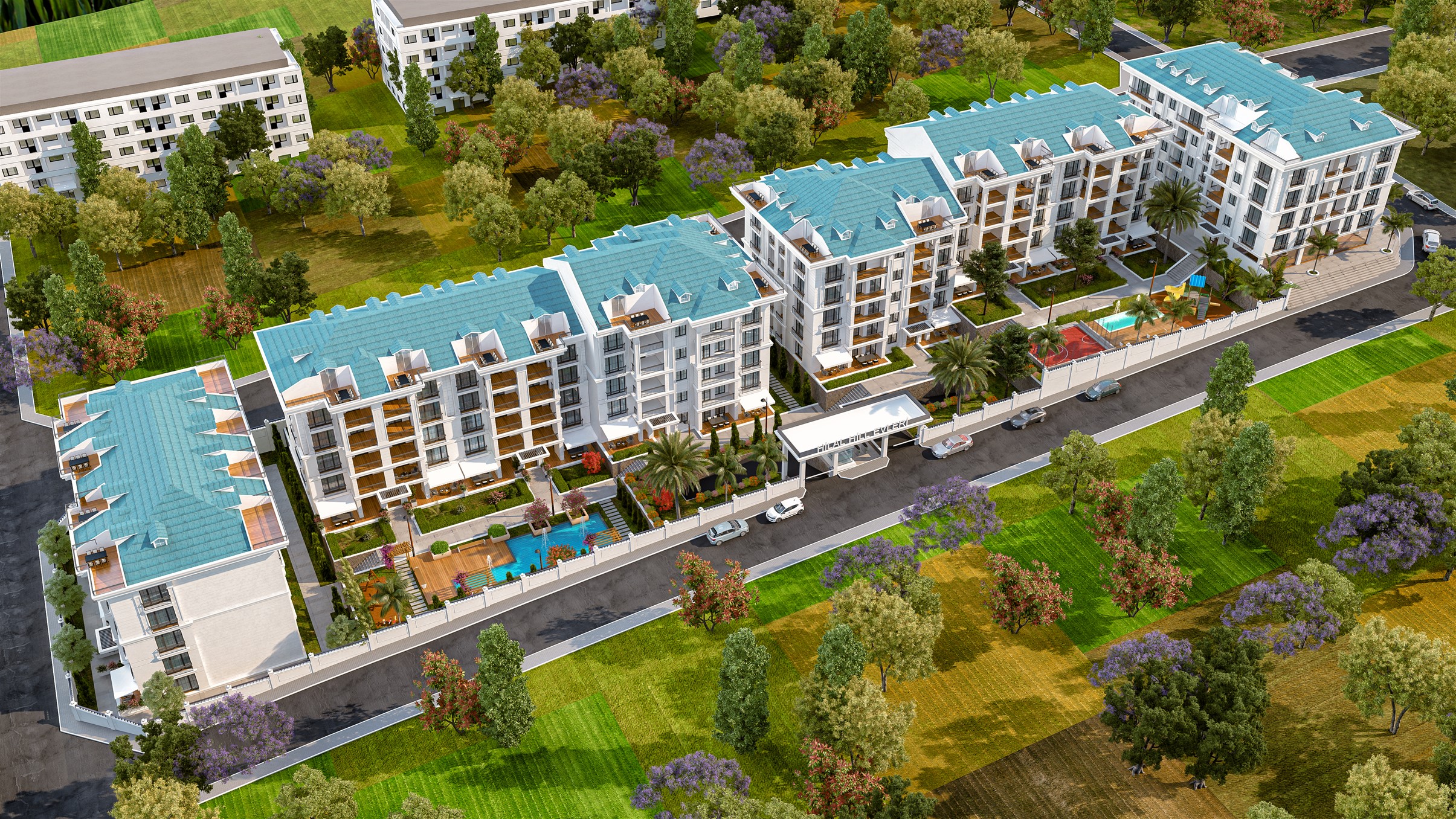 Modern stylish Istanbul Property For Sale - Arial view over complex