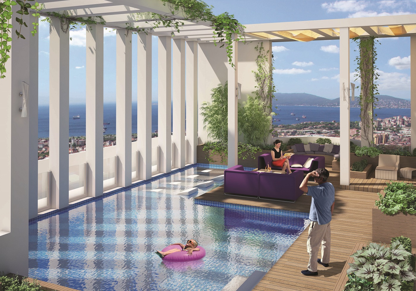 Sea View Asian Istanbul Apartments - Rooftop pool