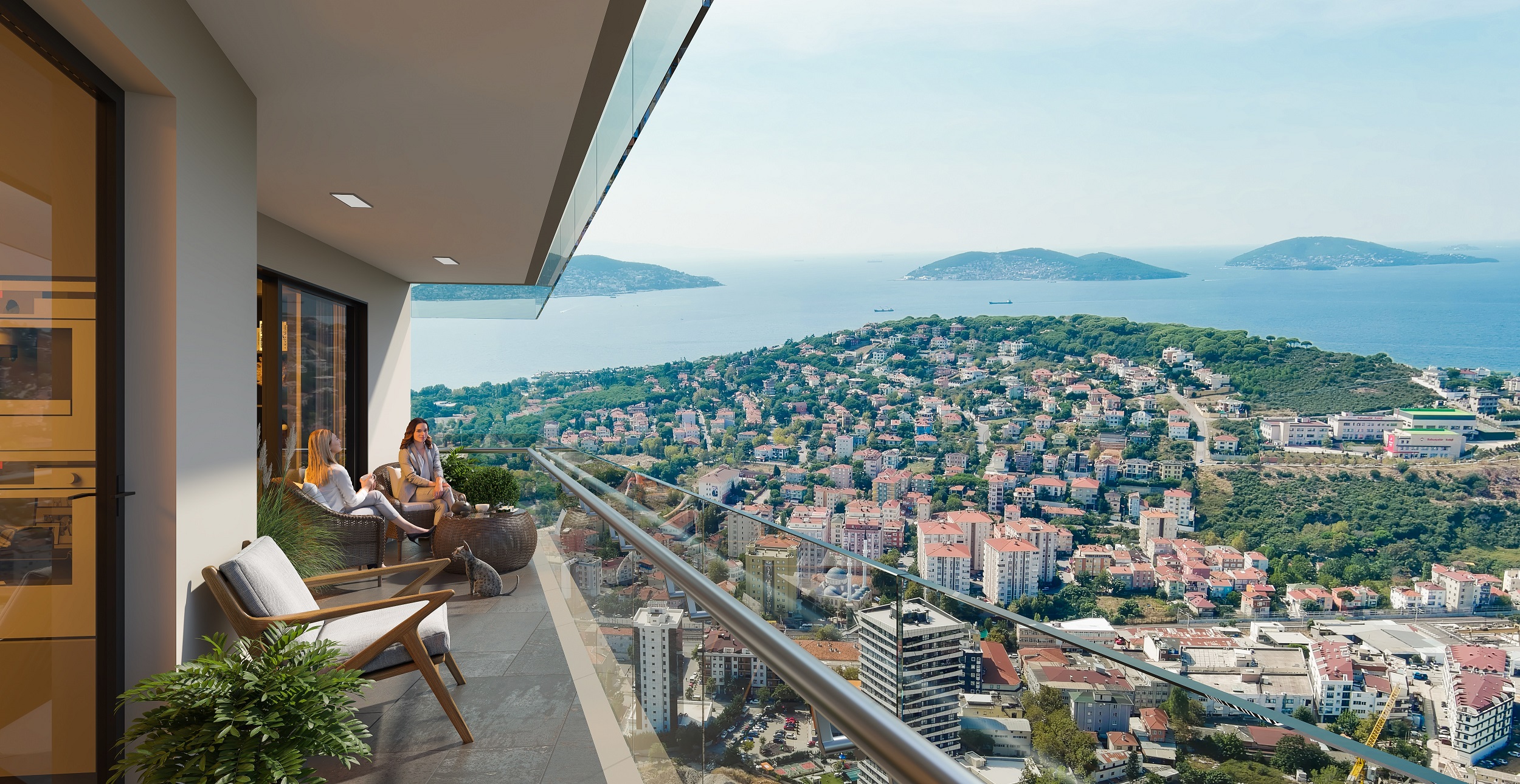 Luxury Asian Istanbul Apartments - Sea View - Sea, island, nature  and sunset views